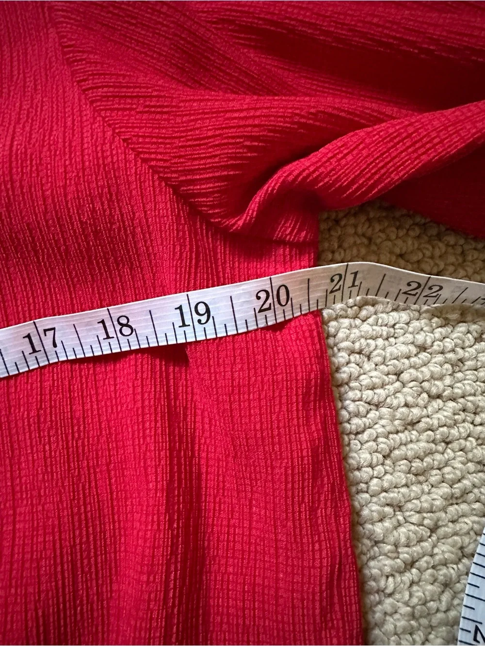 Michael Kors Red Smocked‎ Waist Blouse Size M Textured Short Sleeve Boat Neck⁠